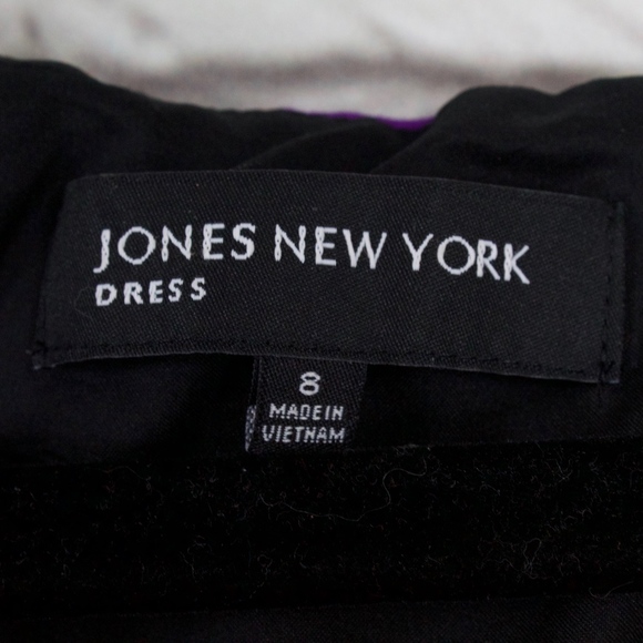 Jones New York Purple Floral Dress Size 8 - Picture 4 of 8